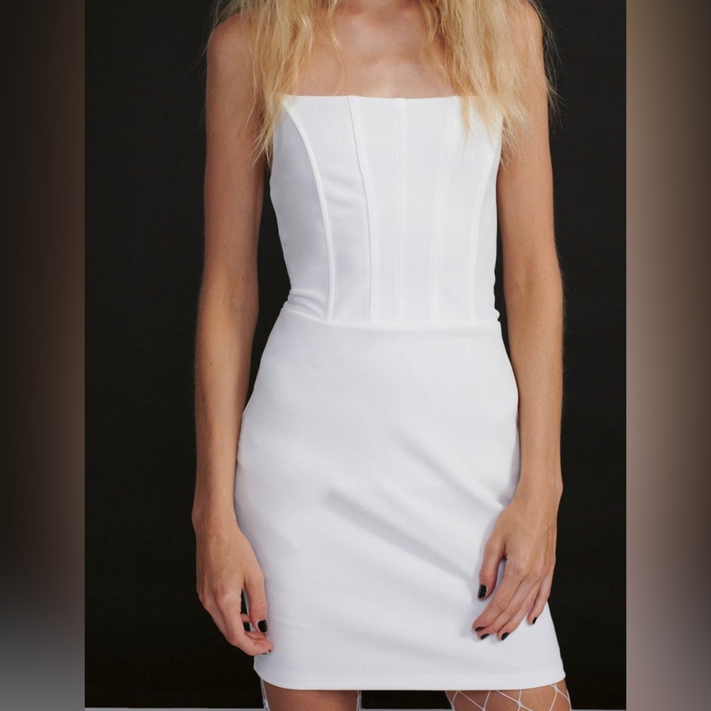 NWT Nasty Gal White Corset Dress size Large